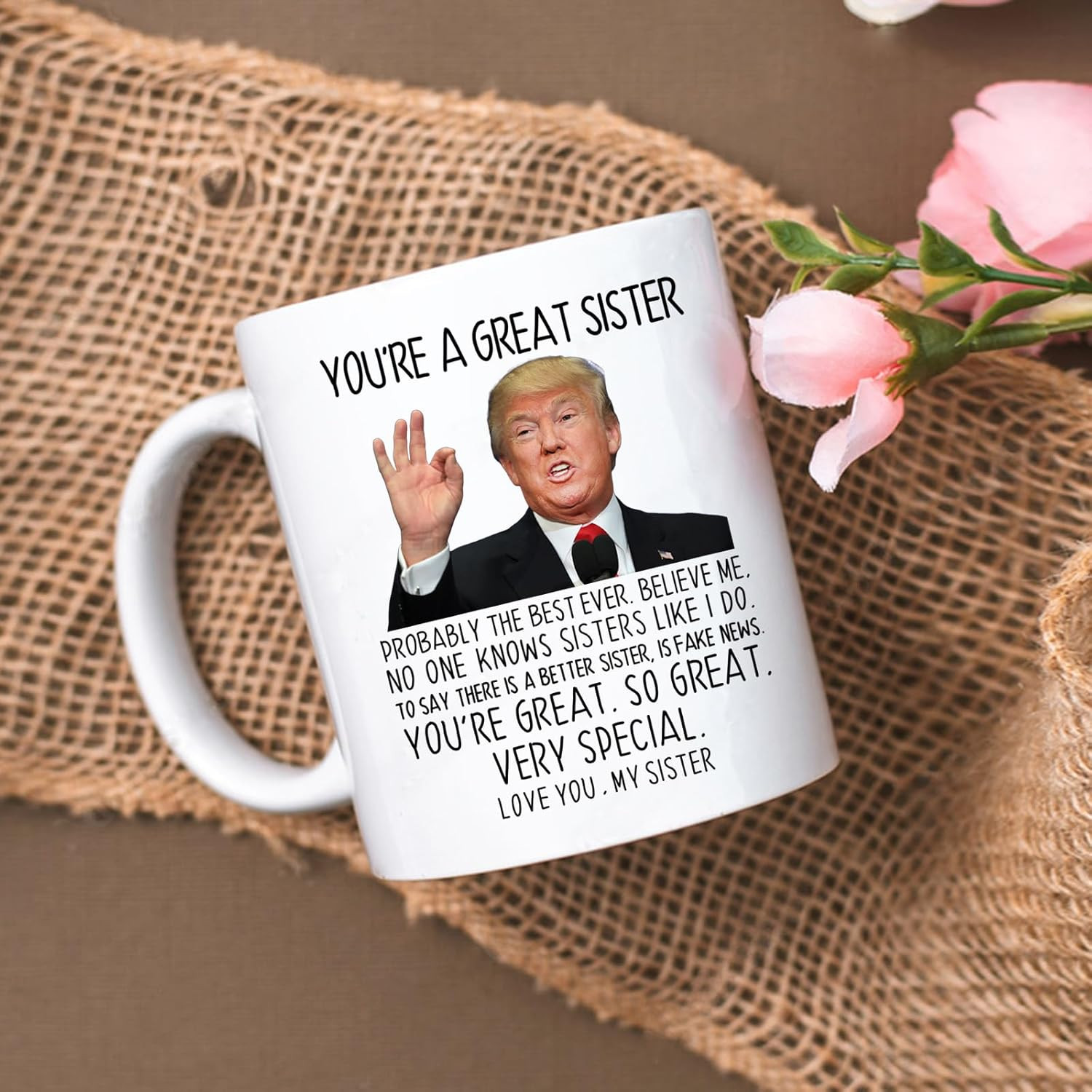 Aurahouse You’Re a Great Sister Mug, Funny Sister Gifts from Sister Brother