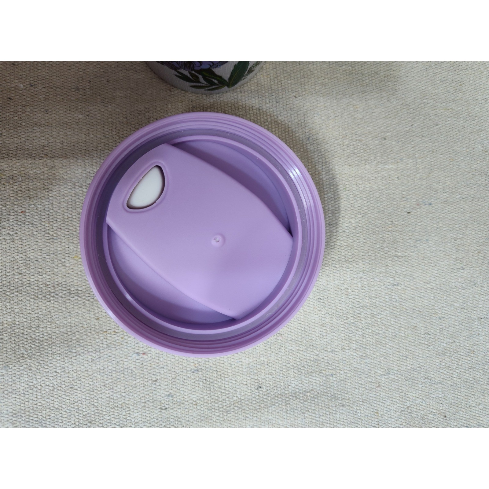 Floral Insulated Travel Tumbler Purple Blue Flowers Lavender Flip Top Lid 16oz
