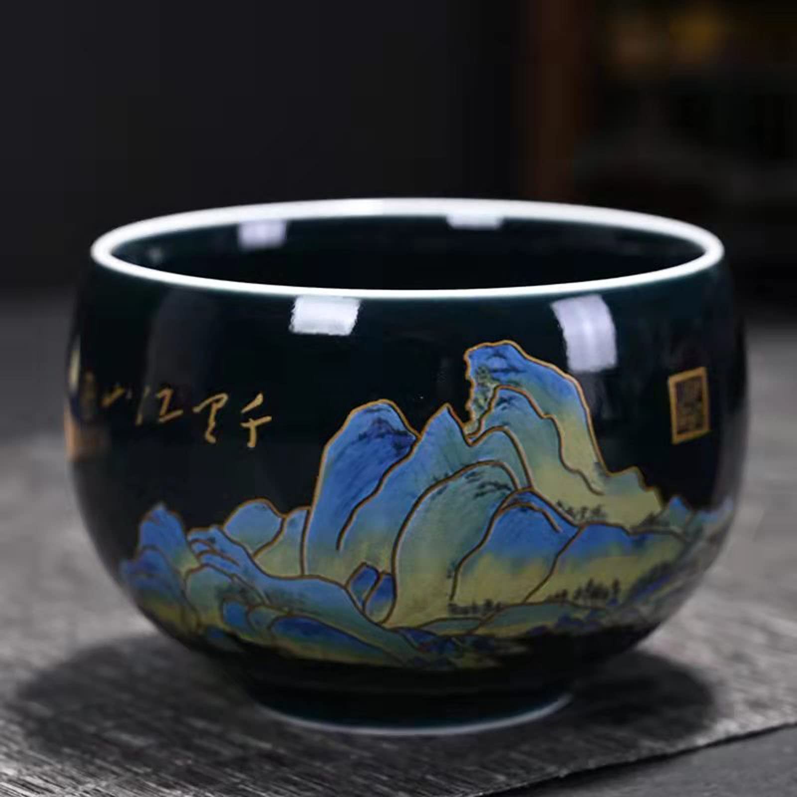 MQjzsh 4Piece Set Chinese Japanese Tea Cups 160ml Matcha Flower Coffee R B