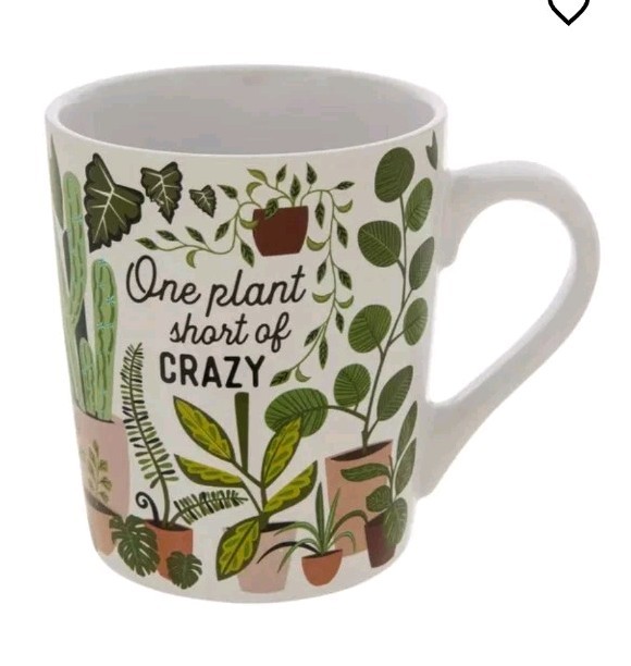 Plant Lover One Plant Short of Crazy Plant Drink Mug Flowers 24 Oz Gardening