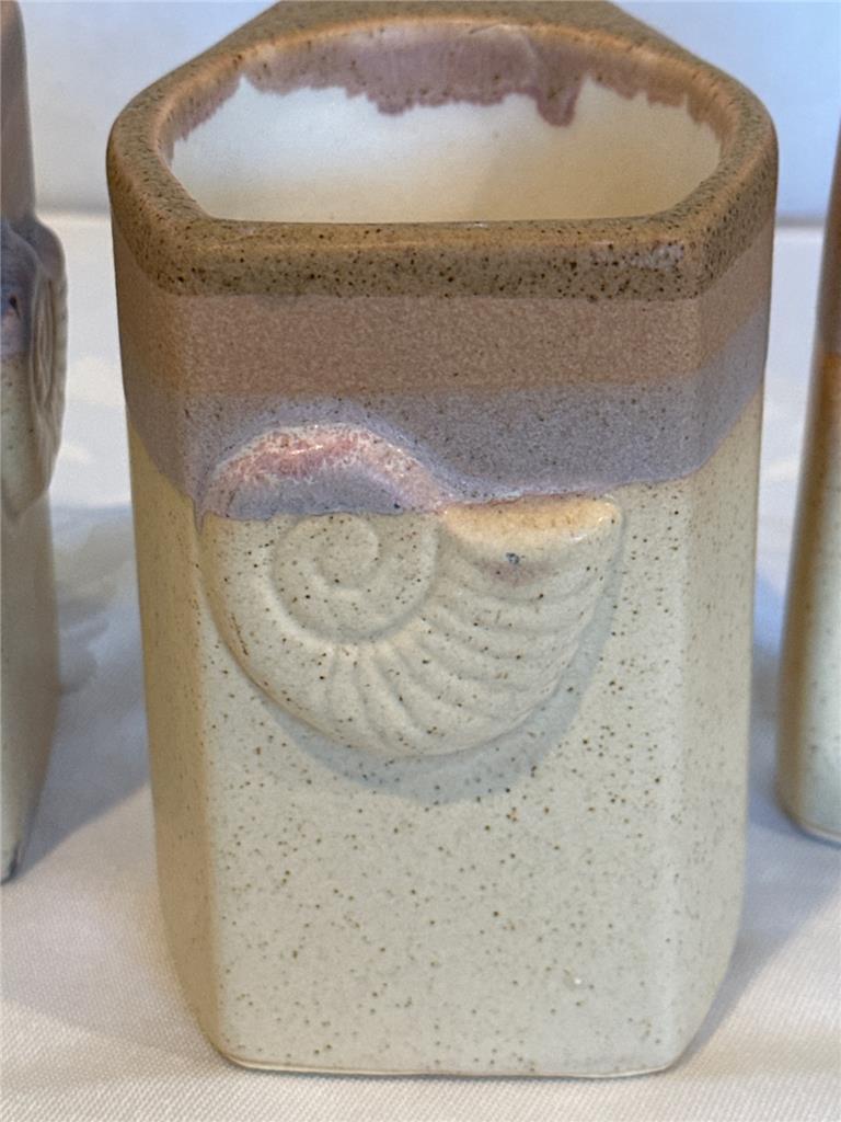 Set of 3 Padilla signed 1980’s Southwest Shell Stone Wear Mugs