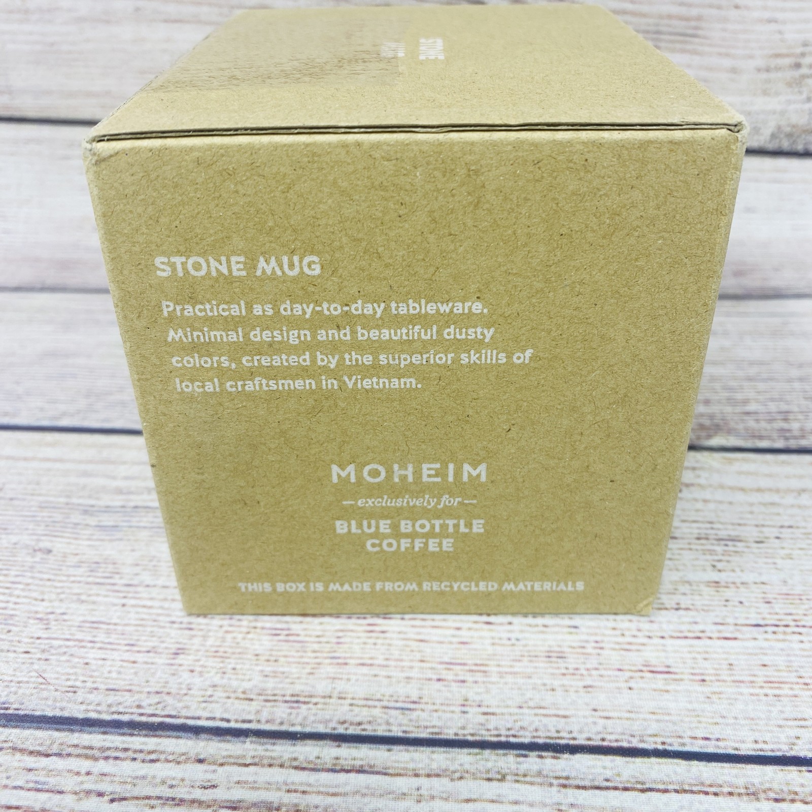 Blue Bottle Coffee Moheim Stone Mug Beige Greige Minimalist Coffee Tea Cup NEW