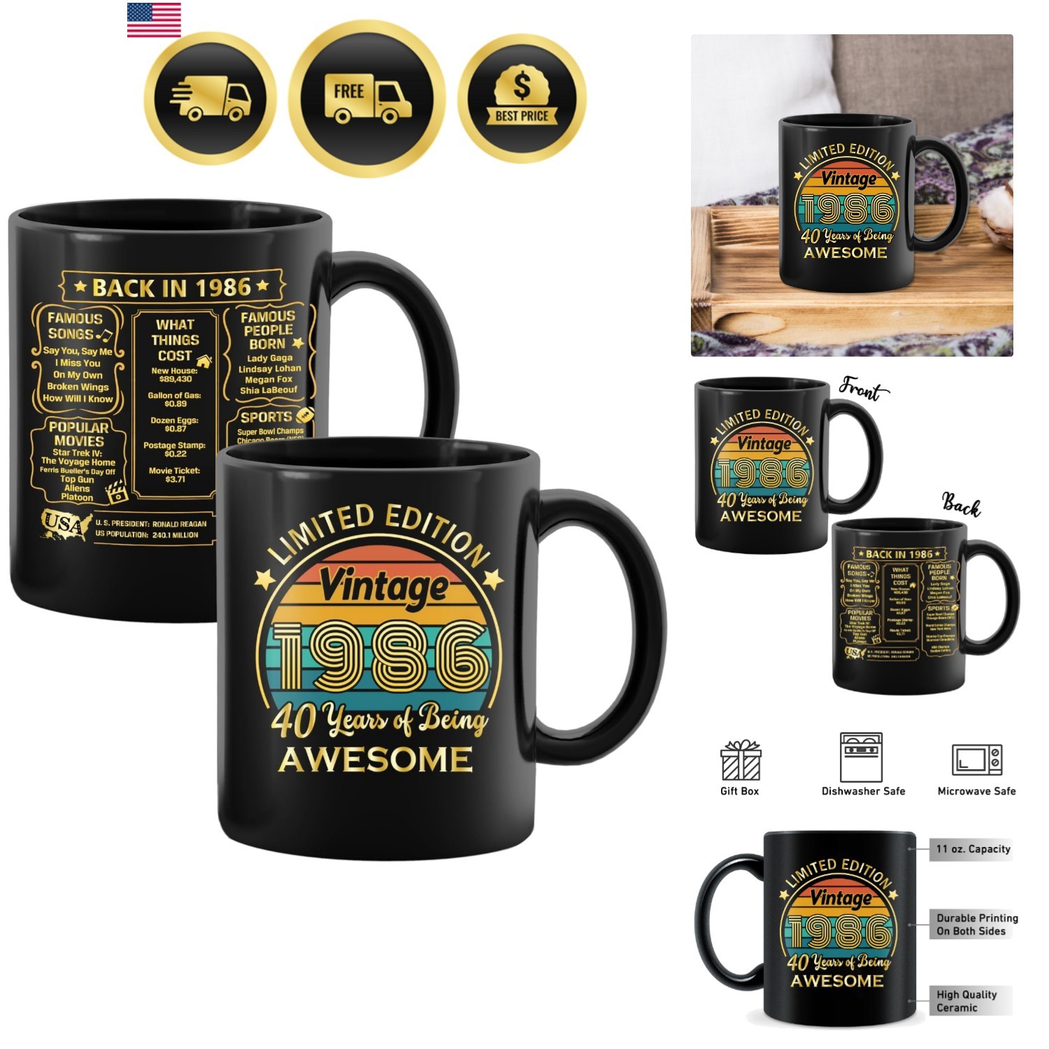 40th Birthday Gifts for Women Men, 40th Birthday Gifts for Him, 1984 Birthday…
