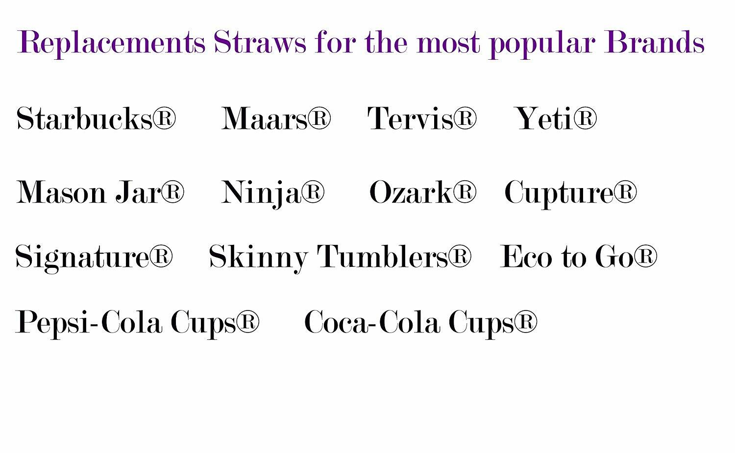 10.5″ Orange Replacement Acrylic Straw Set of 10 With Cleaning Brush