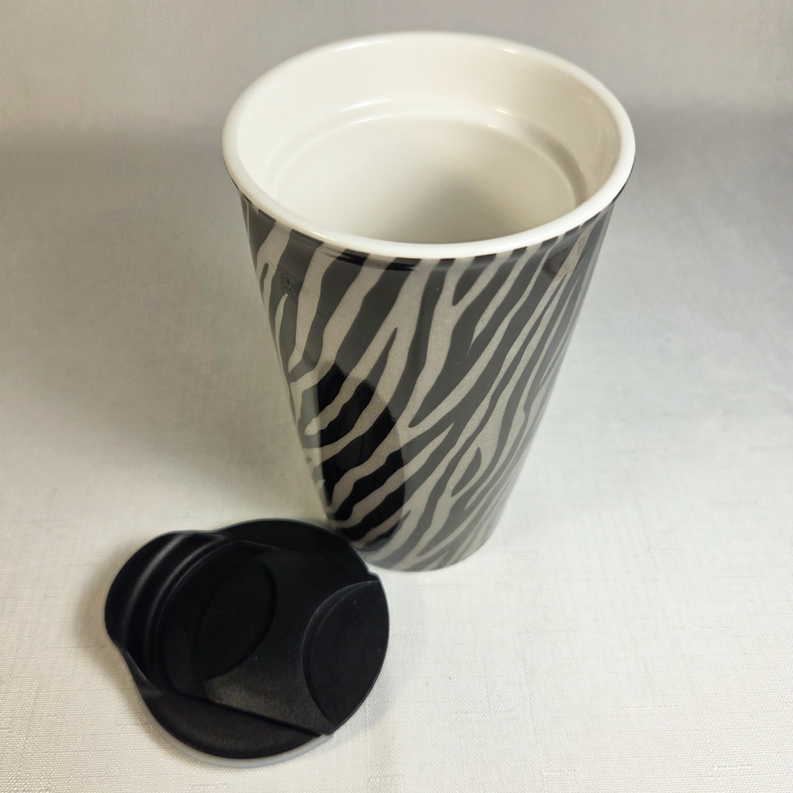Ceramic Travel Mug 12oz Ceramic Cup with Lid Zebra Animal Print