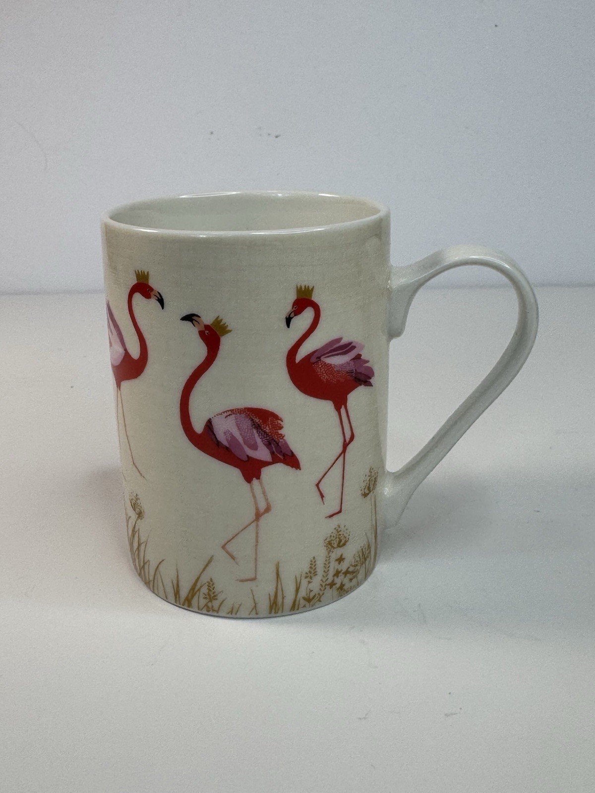 Ceramic Coffee Mug White Pink Red Flamingo Decorated 12 fl oz 1pc