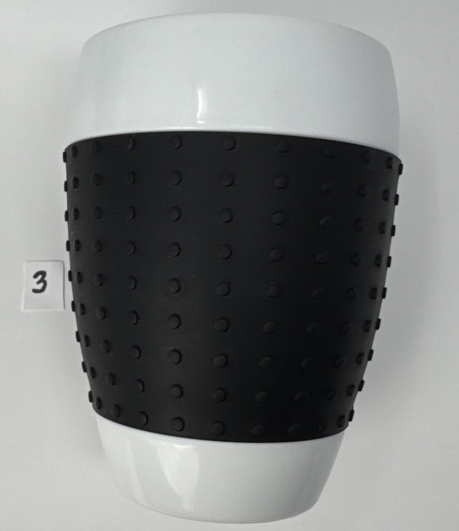 Bodum-Set Of 4-White With Black Grip Sleeve-12oz.