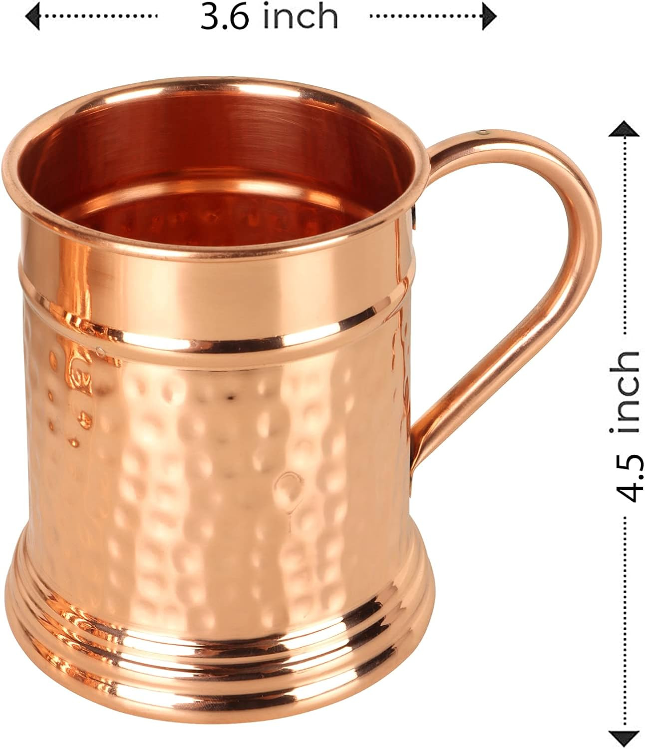 Hammered Moscow Mule Copper Mug | Handcrafted 100% Pure Copper Cup | Large 22 Oz