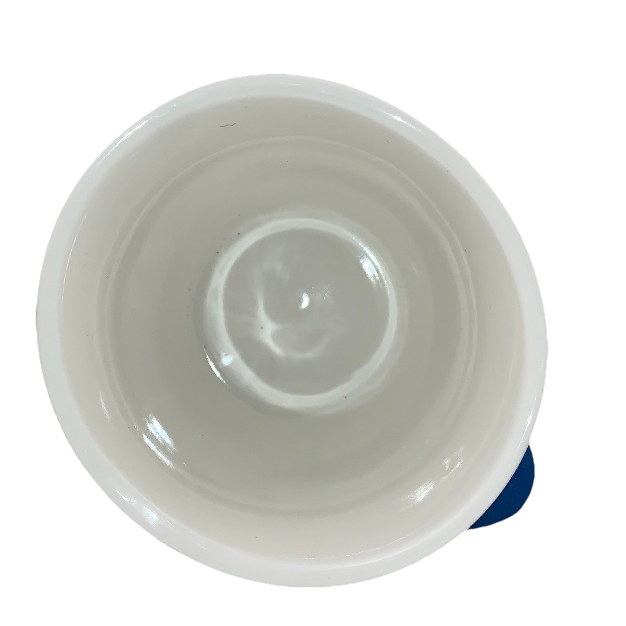 Rock Climbing Coffee Mug White w/ Blue Rock Pinch Handle Two Stones Tea Cup