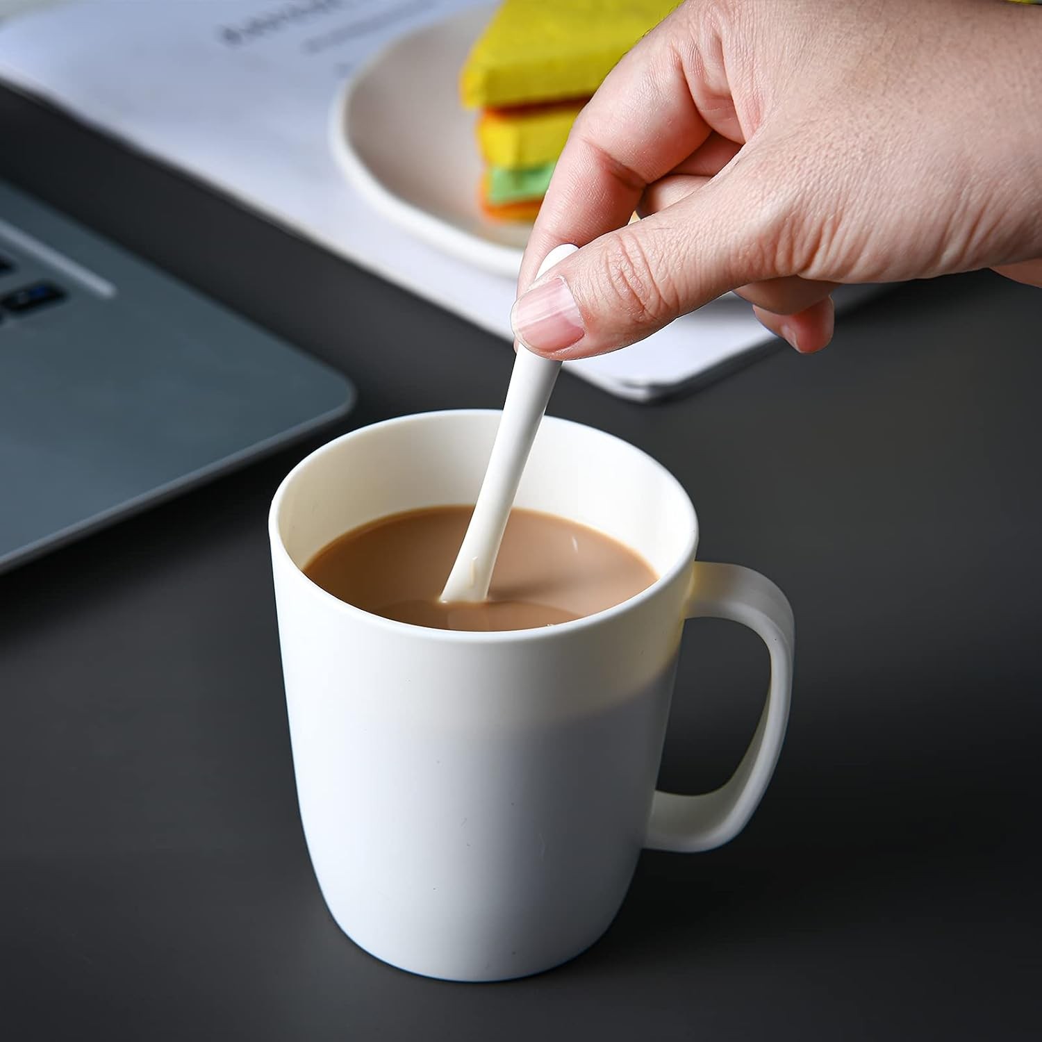 Coffee Mugs Set of 5, 10 Ounce Unbreakable Plastic Cups With Handle, 3 Basic