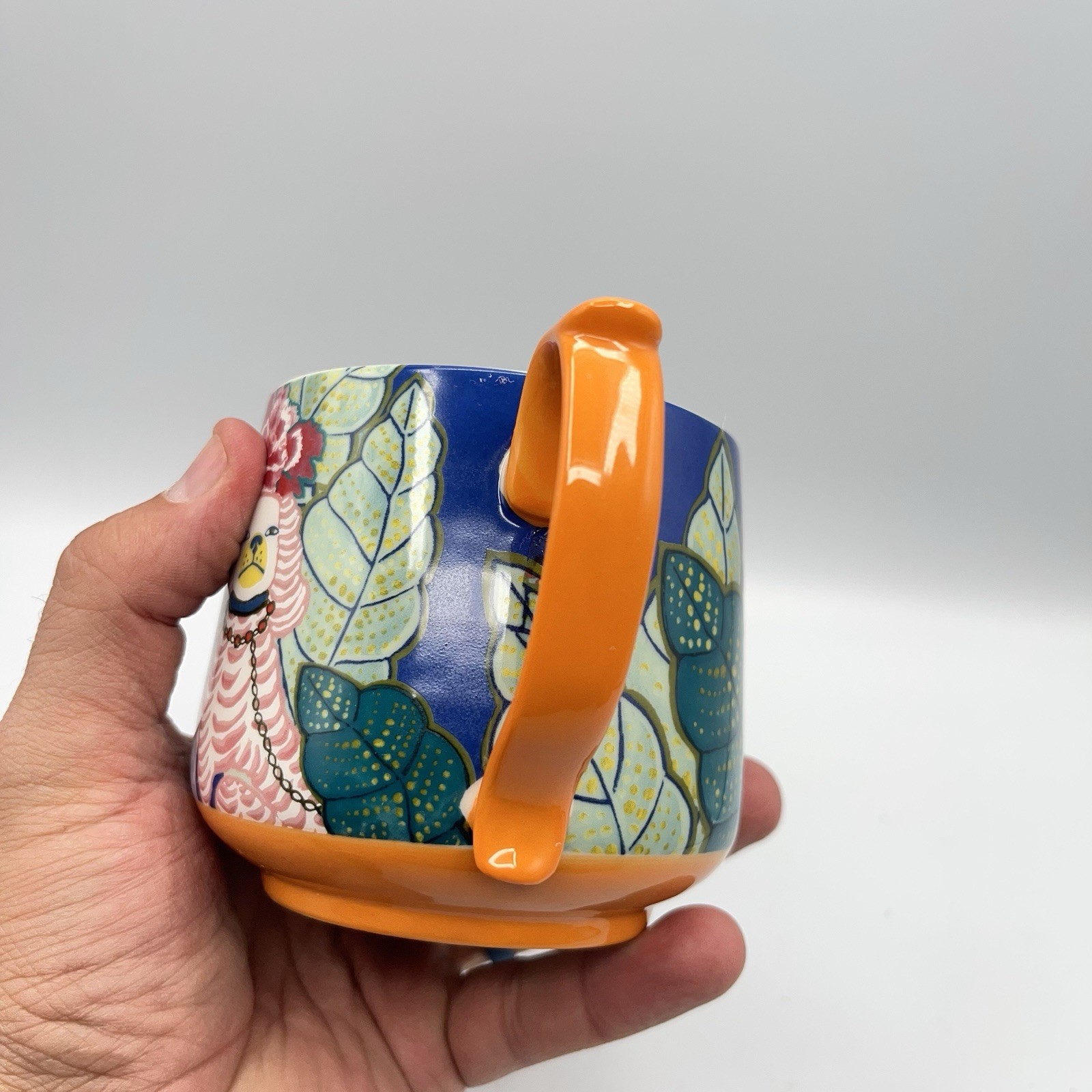Anthropologie Paige Gemmel Animals Staffordshire Dog Coffee Tea Mug Floral Art