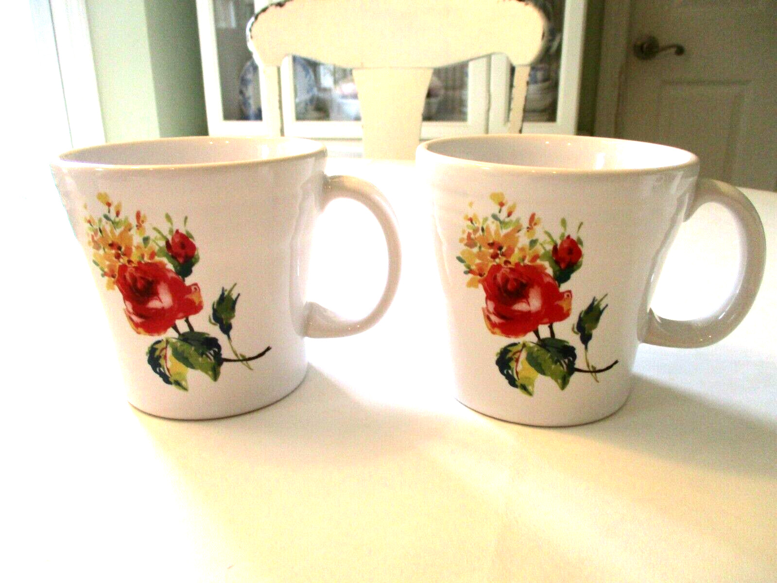 Fiesta Fiestaware Floral Bouquet Mugs Set of 2 – Tapered 14 OZ – NEW