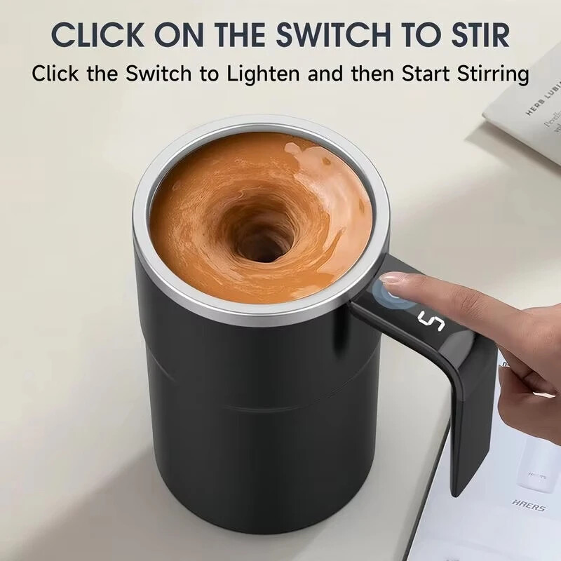 380ML Mini Electric Coffee Self Mixing Mug IP67 Waterproof Food Safe Coffee Mug