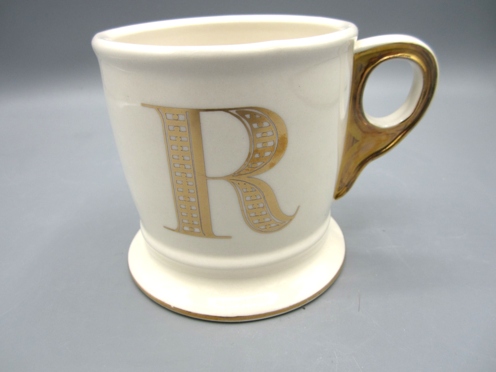 Anthropolgie Monogrammed Gold Letter “R” LE Stoneware Coffee Tea Mug 14 oz (283)