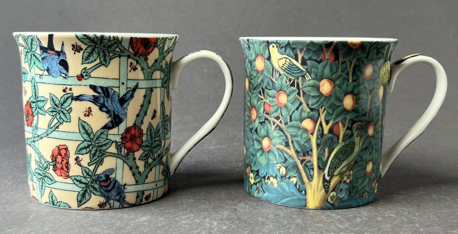 William Morris Leonardo Collection Set of 2, Trellis & Woodpecker/orange trees