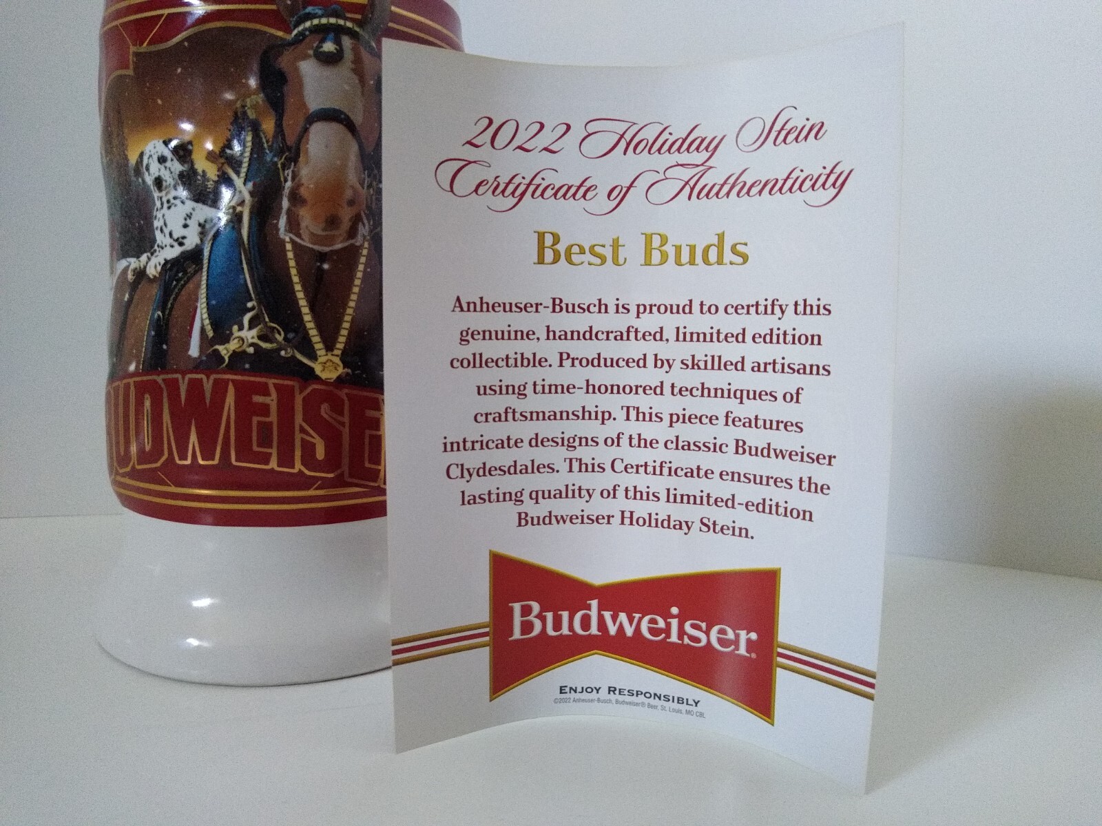 Budwesier Famous Friends 43rd Anniversary Edition Stein 2022 Great Shape!