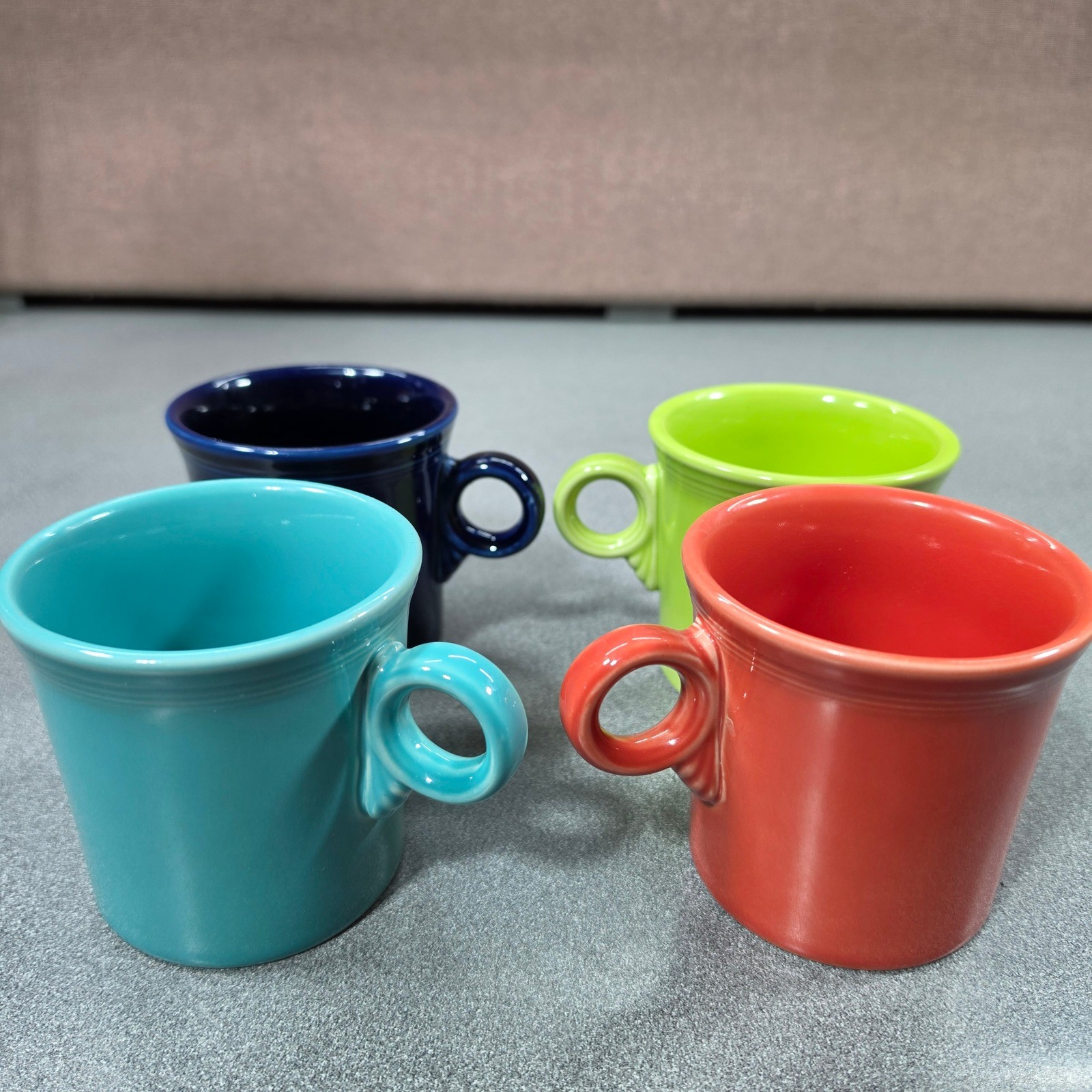 Early Vintage Fiesta Coffee Mugs Set of 4 Excellent Ring Handle Mugs