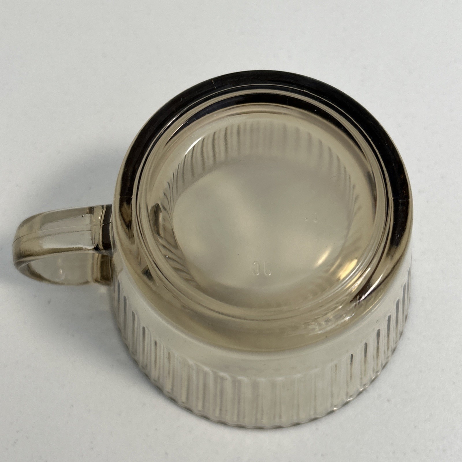 2- Joeyan Clear Amber Ribbed 12 Oz Coffee Mug Cappuccino Latte