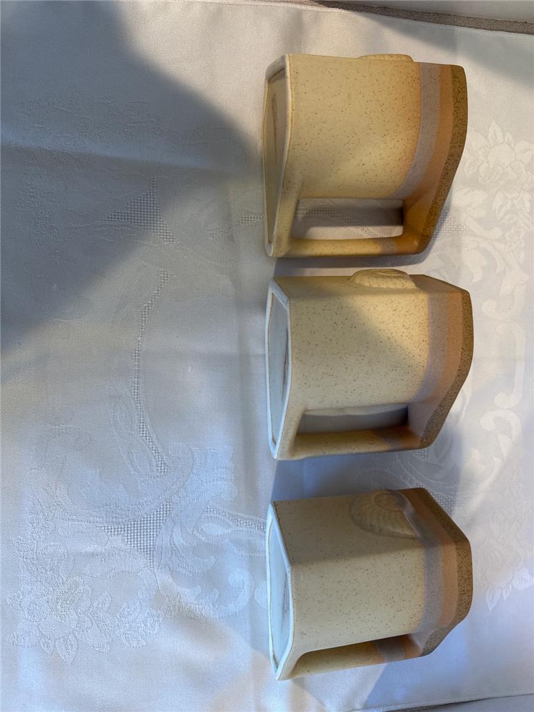 Set of 3 Padilla signed 1980’s Southwest Shell Stone Wear Mugs