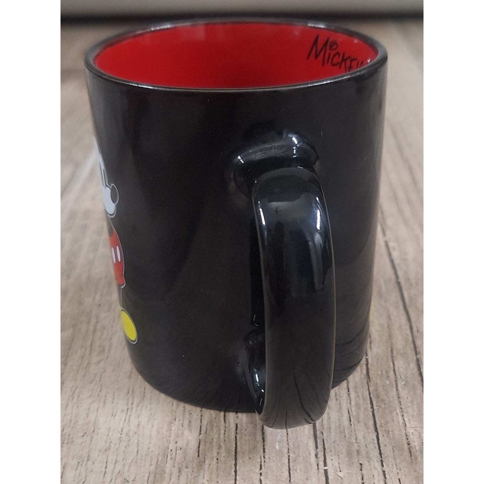 Disney Mickey Mouse Black Red Ceramic Coffee Mug 11 oz Microwave Dishwasher Safe