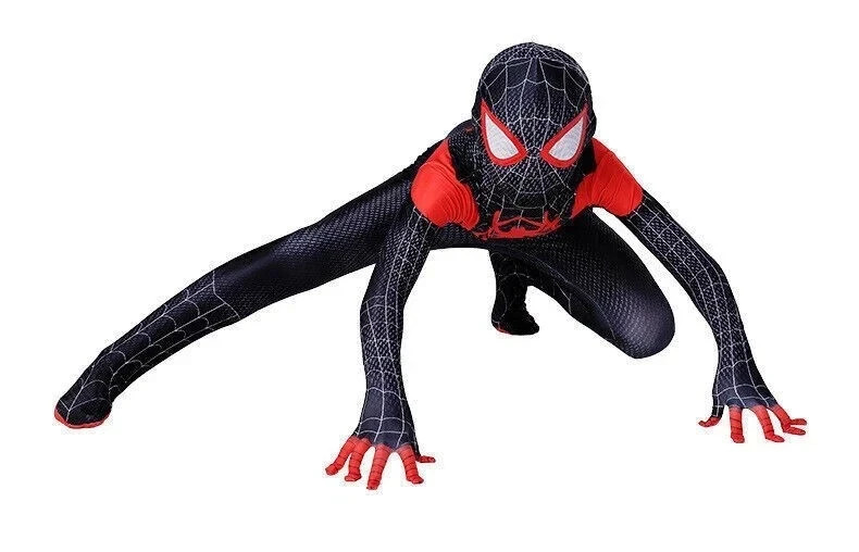 SpiderVerse Miles Morales Spiderman Jumpsuit Kids/Adult Costume Cosplay