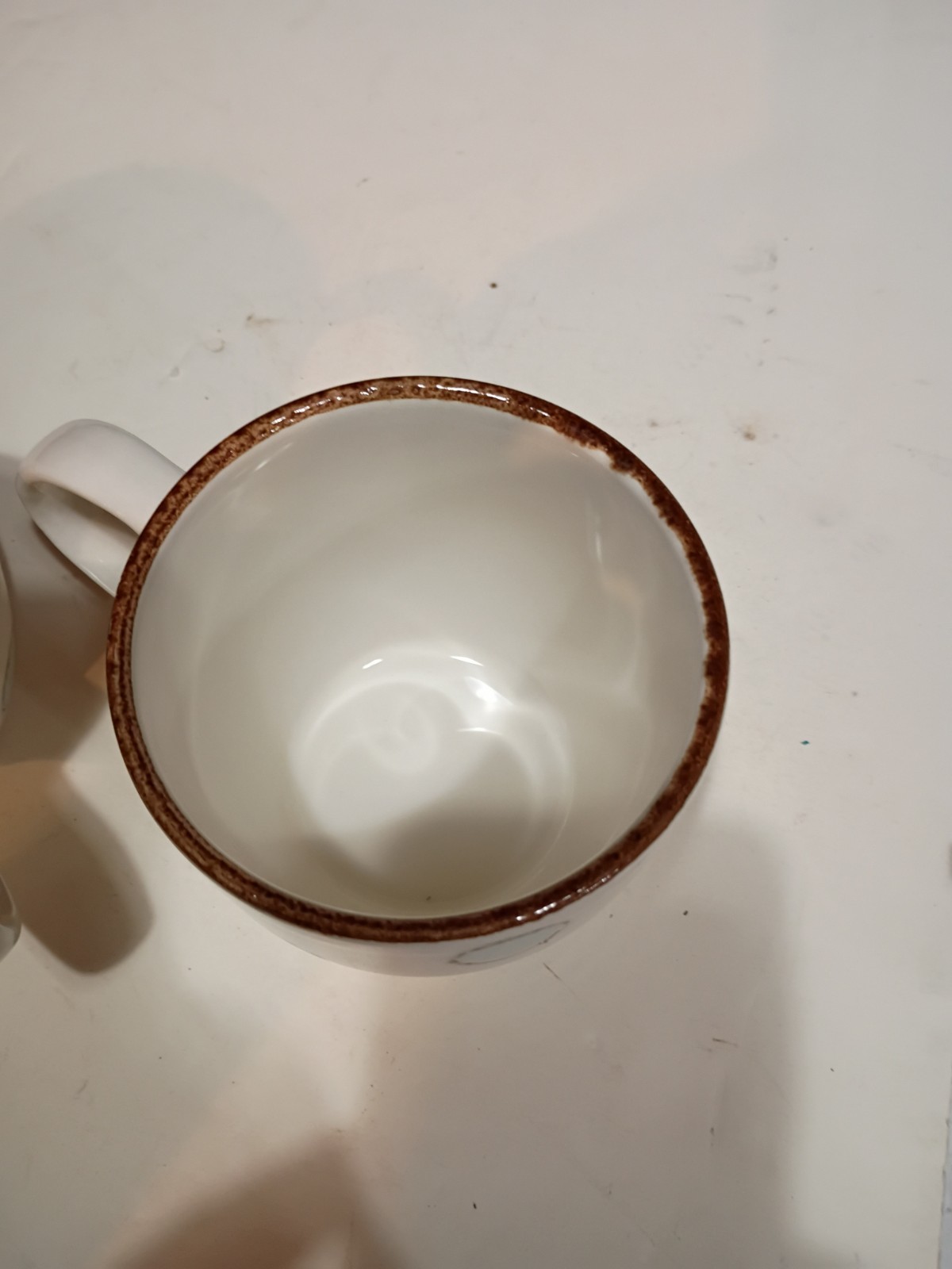 Coffee Mugs Set 2 White With Dots.