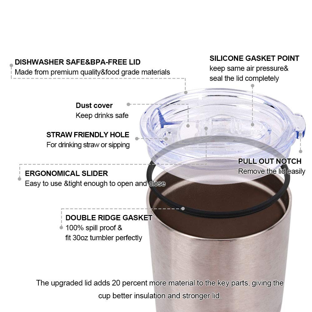 Tumbler 30oz Stainless Steel Vacuum Insulated Travel Mug with Lid of Straw Frien