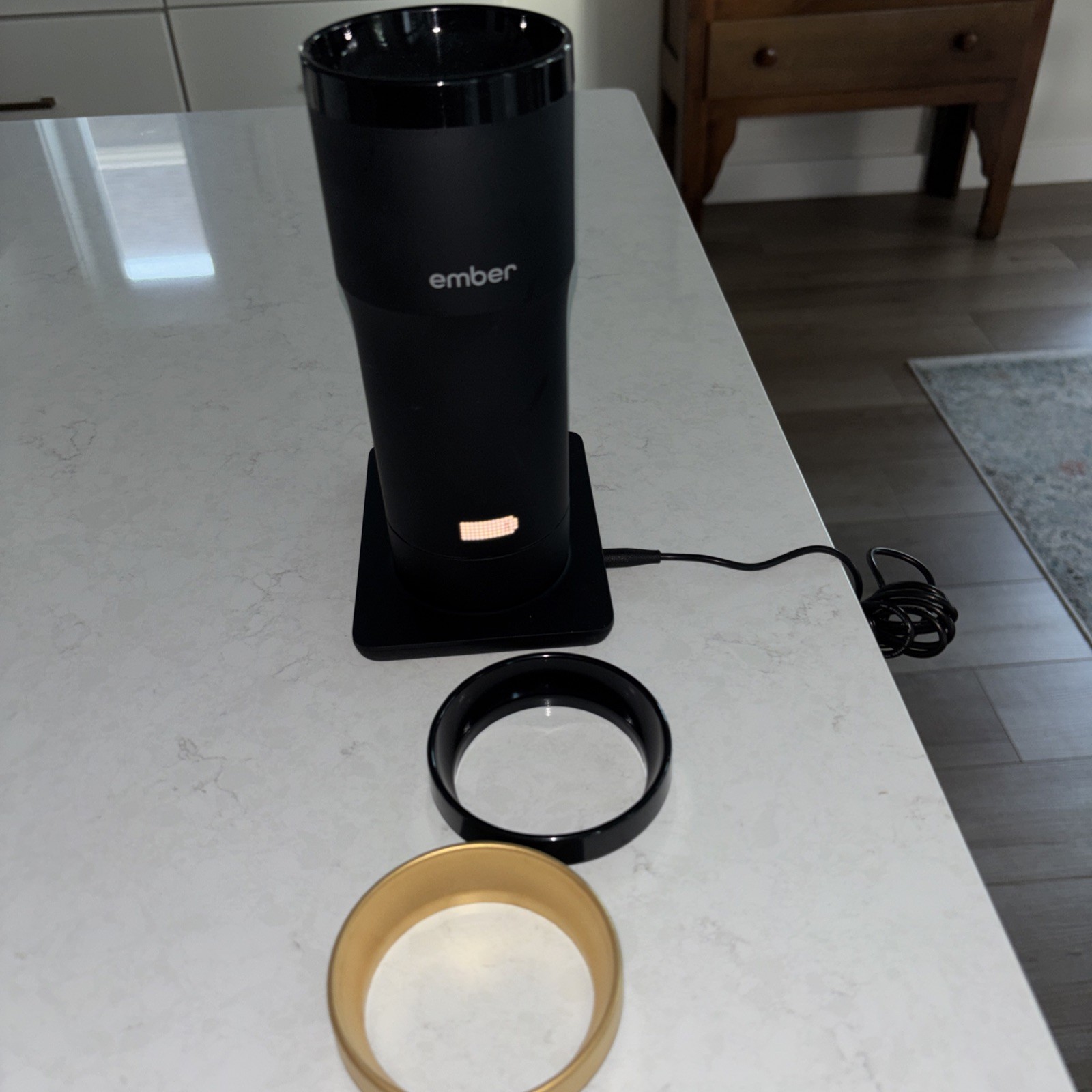 Ember Travel Mug 2, 12 oz, Temperature Control Smart Travel Mug, Black Charger