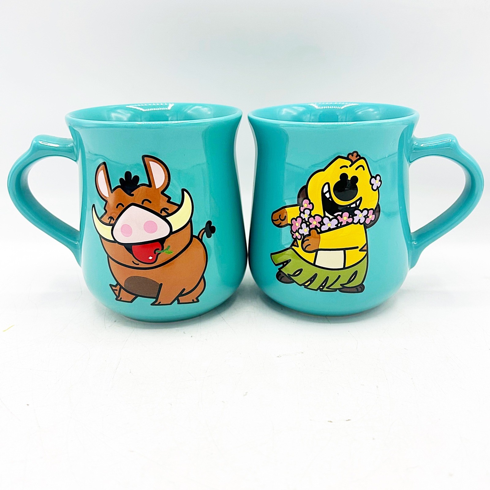 Disney Dynamic Duos Lion King Timon And Puma 3D Teal Mug Set