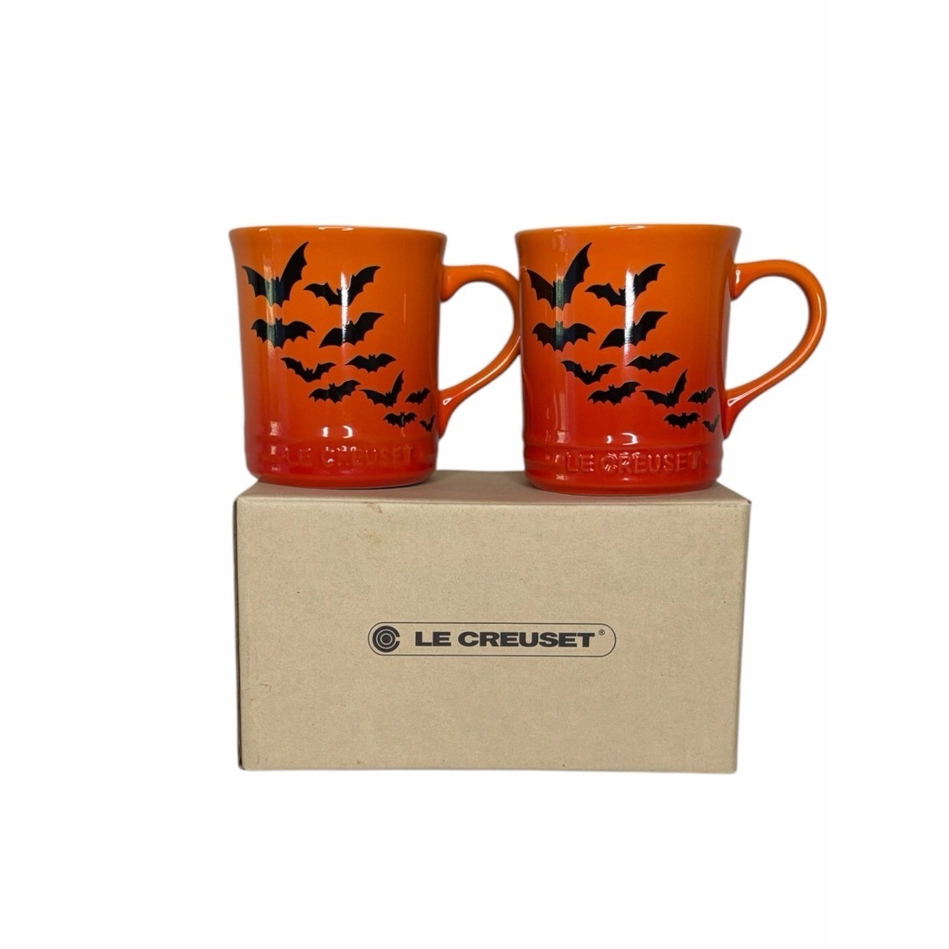 Set of 2 Le Creuset Halloween Bat Mugs – NEW in Box