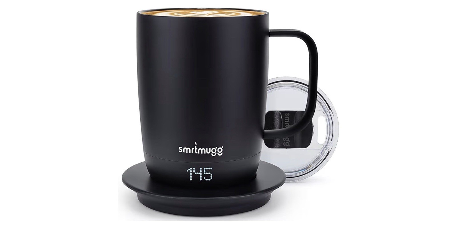 SmrtMugg PRO Heated Coffee Mug 14 oz, 4 Hour Battery Life Self-Heating Black A2