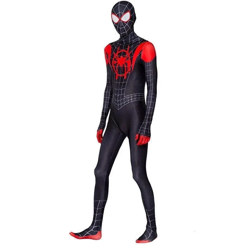 SpiderVerse Miles Morales Spiderman Jumpsuit Kids/Adult Costume Cosplay