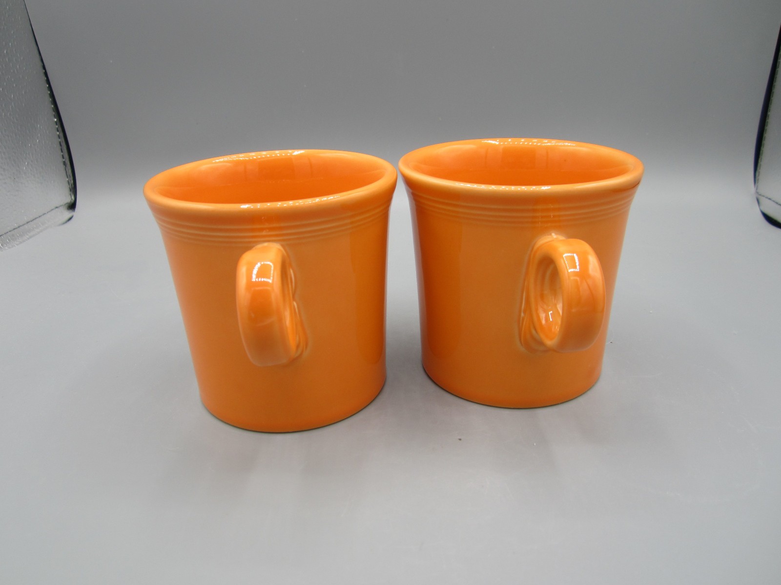 Pair of 2 Homer Laughlin Fiesta Ware Tangerine Tea Coffee Mug 10 oz. (298)