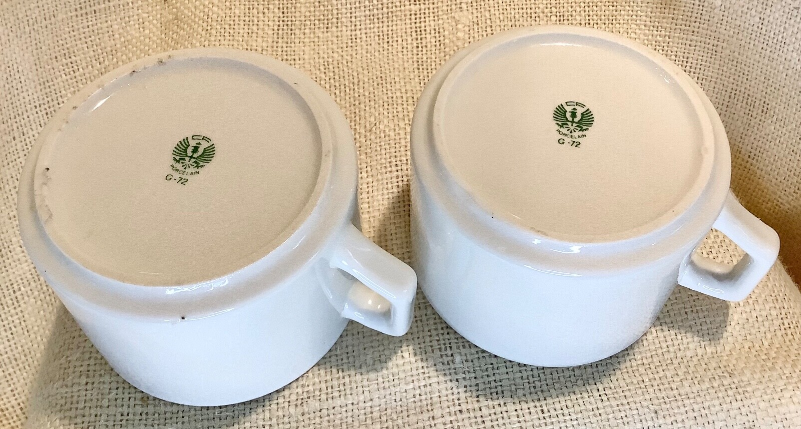 MCM mid century modern porcelain citrus orange stacking coffee cups mugs 1970’s