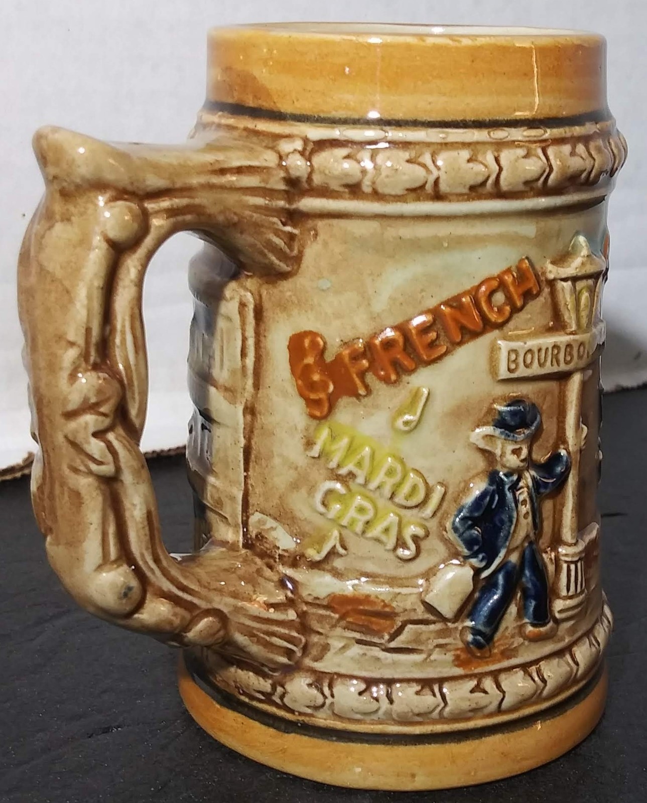 Vintage New Orleans Louisiana Souvenir Stein French Quarter Bourbon Street