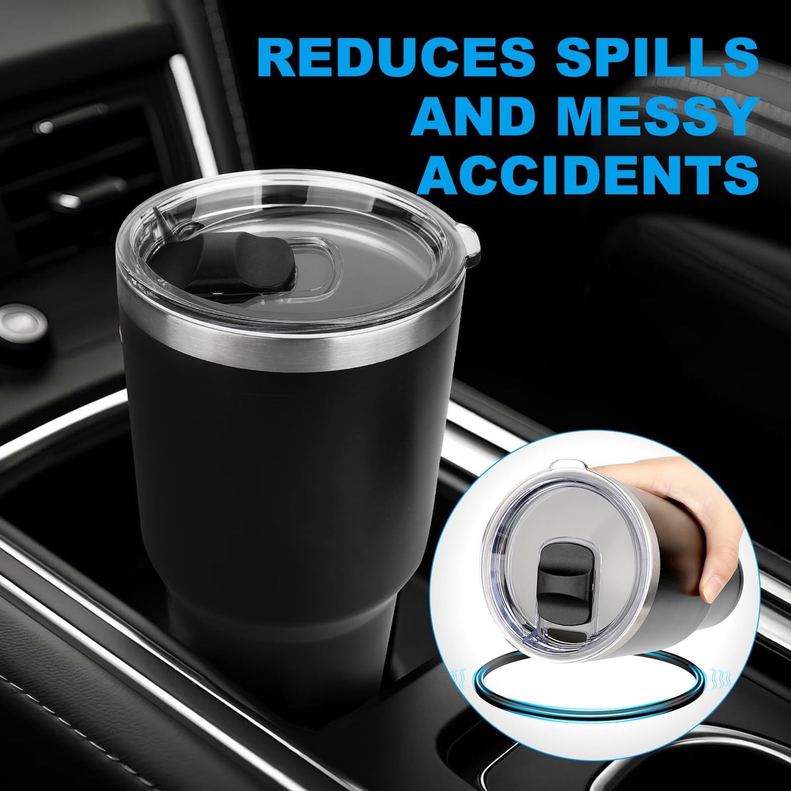 30 oz Tumbler Lid Set Magnetic Sliding Replacements for Yeti Rambler 2 Pcs