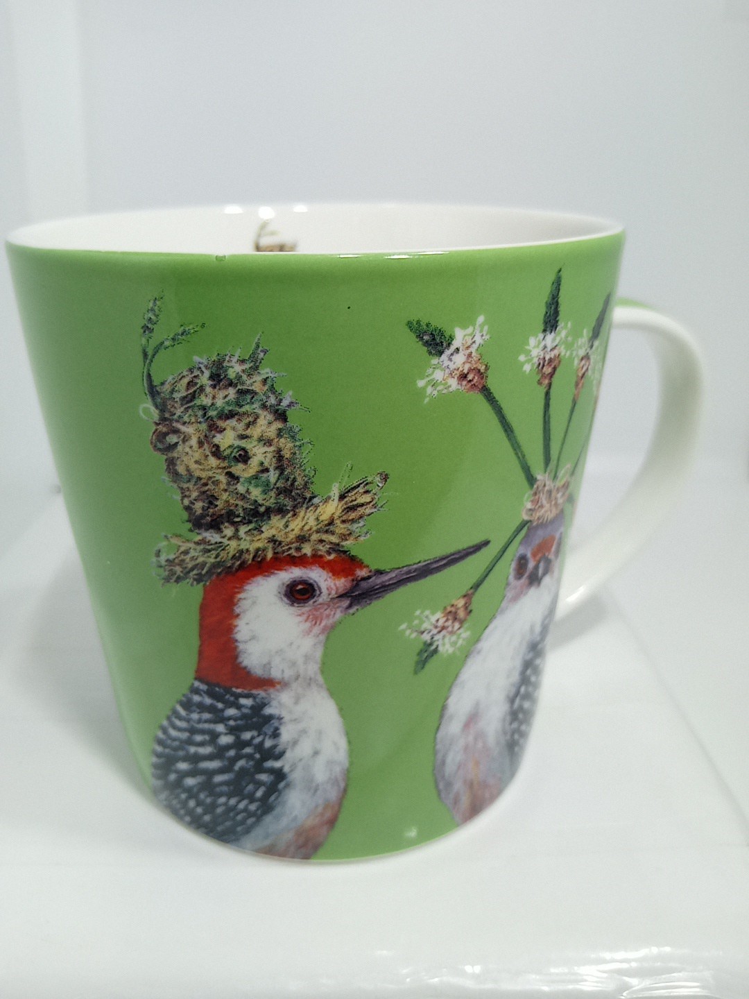 DECORATIVE BIRDS MUG. DECORATED BIRDS COFFEE MUG. BIRDS DECO MUG. B401