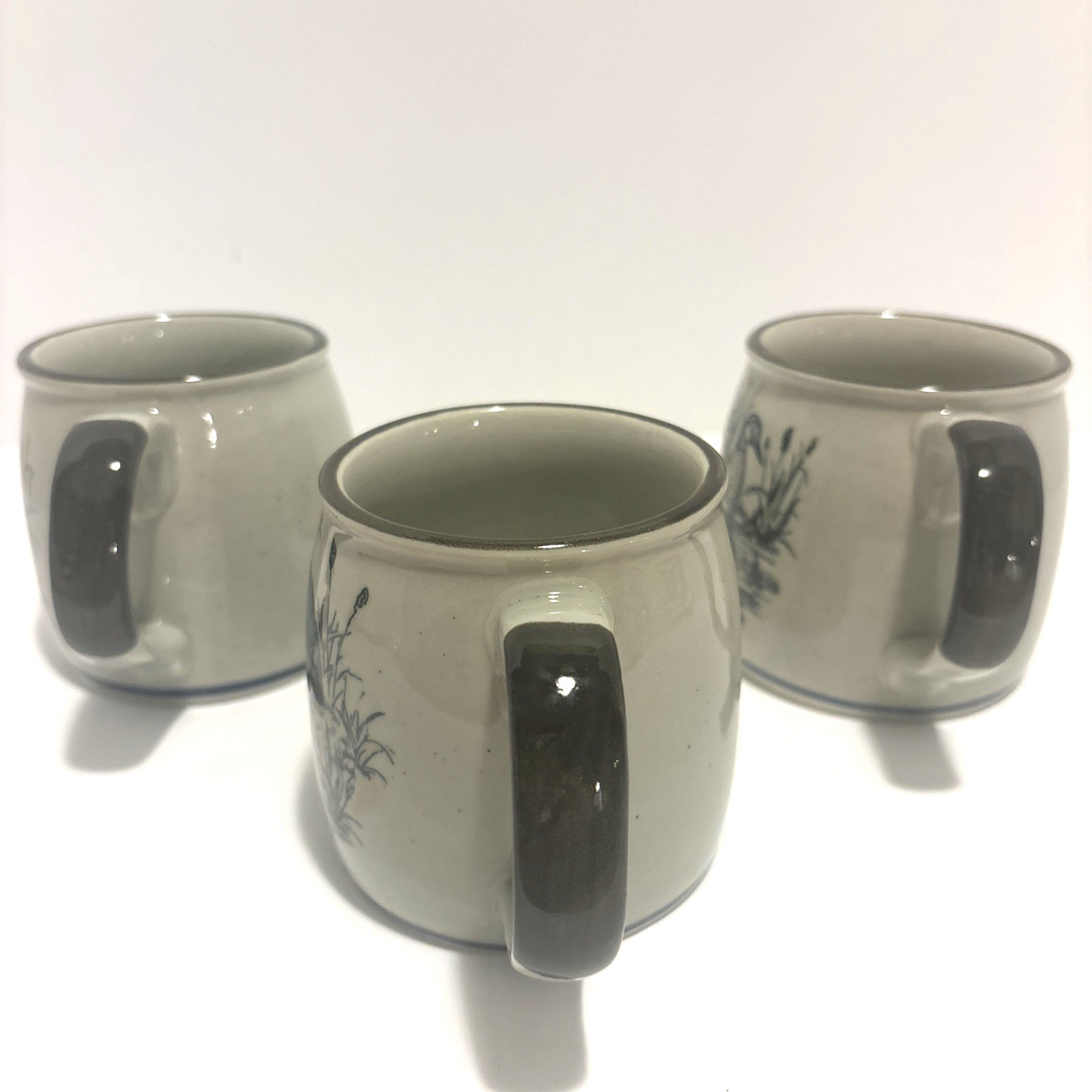 Vintage Stoneware Coffee Mugs Set of 3 Himark Game Birds Water Fowl Nature VGC