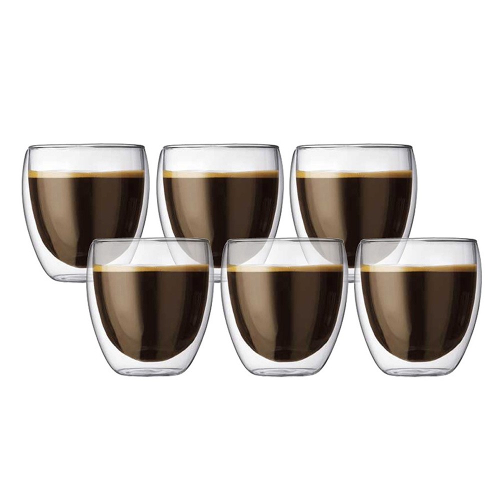 Bodum Pavina Double Wall Glasses 250ml Set 6pce