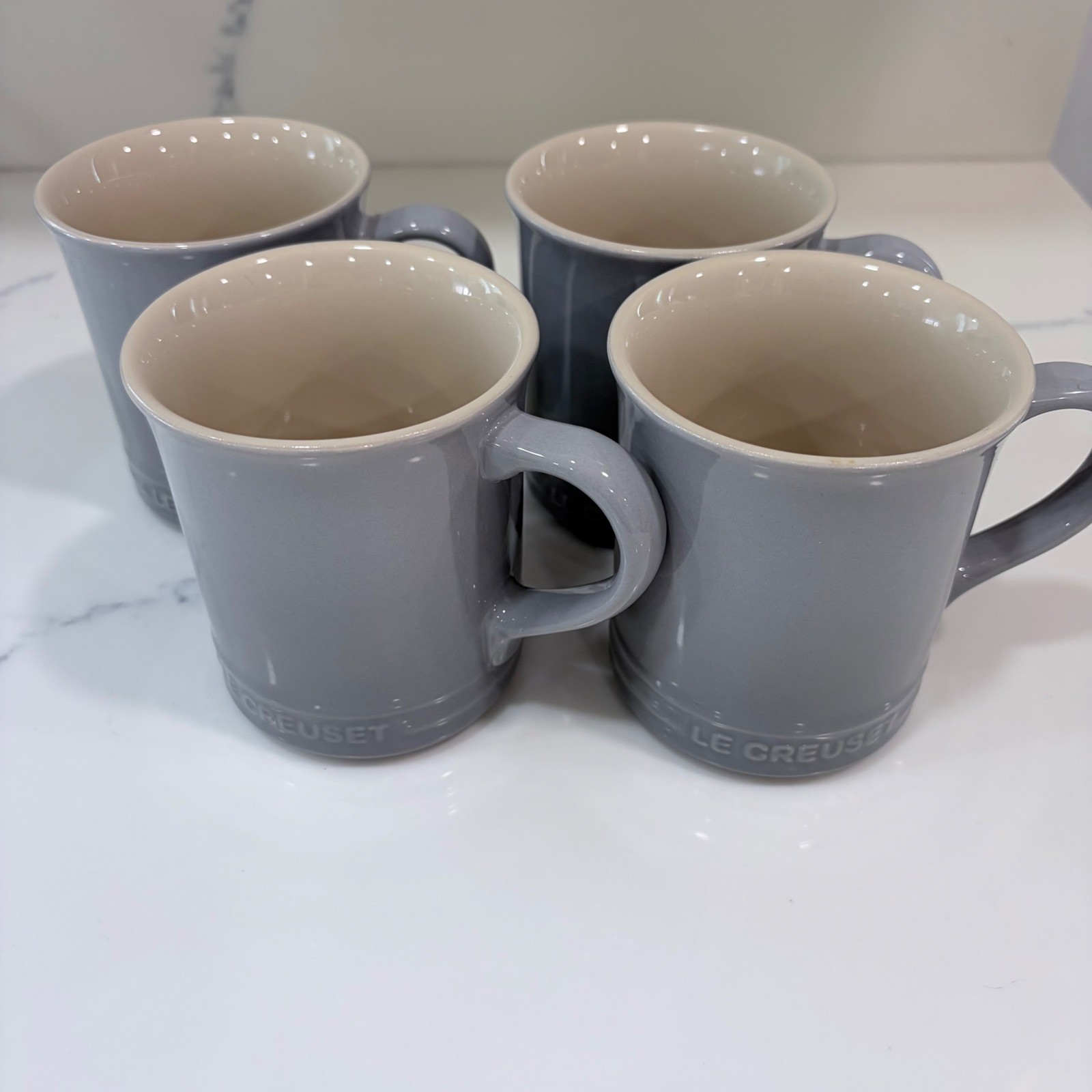 Le Creuset Oyster Grey Stoneware Mugs 14oz Set of 4 400ml 1903