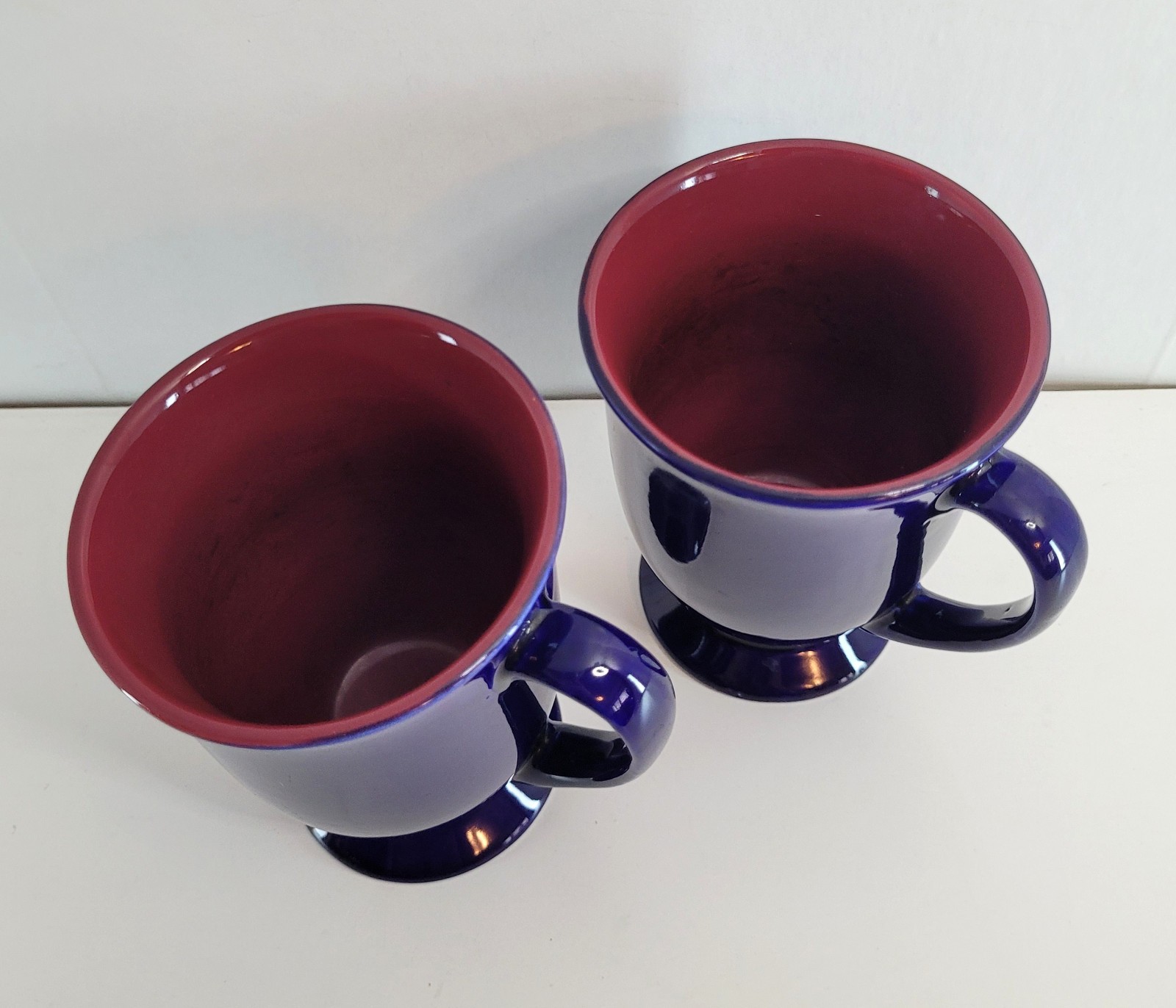 Barcelona Football Soccer Colors Navy Blue & Maroon Pedestal Coffee Mugs Unbrand