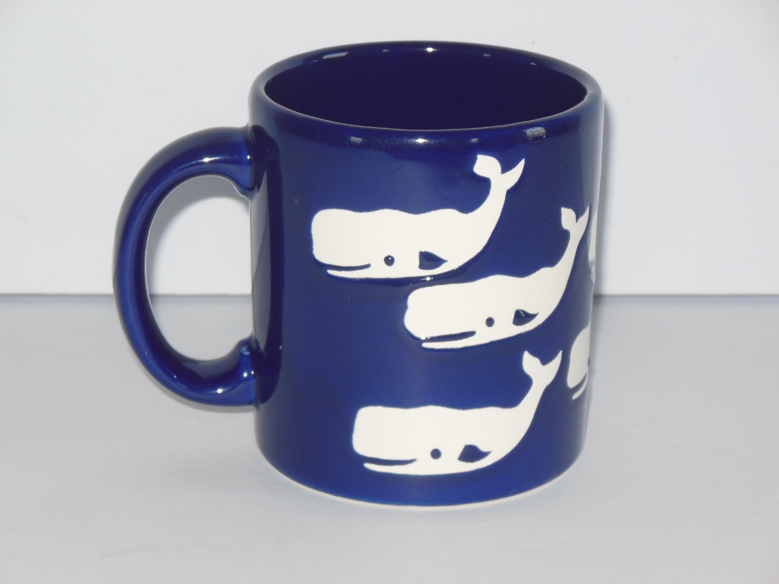 Waechtersbach W- Germany Coffee Mug Blue Sperm Whales Nautical 12 fl oz Vintage