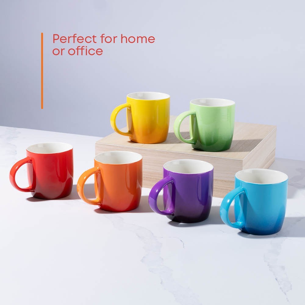 FiNeWaY Stoneware Coffee Mugs Set of 6 Ombre Ceramic Cups