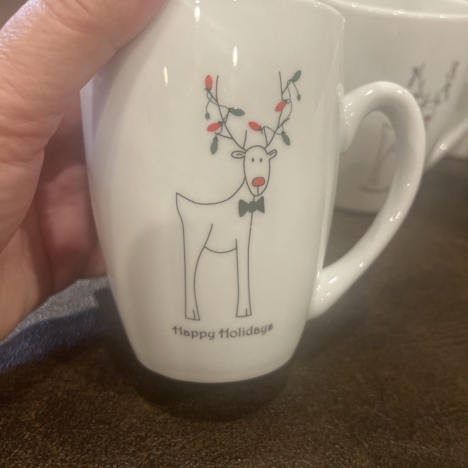 BIA Cordon Bleu Happy Holidays Rudy Christmas Reindeer 10 Oz Mug – Set of 4