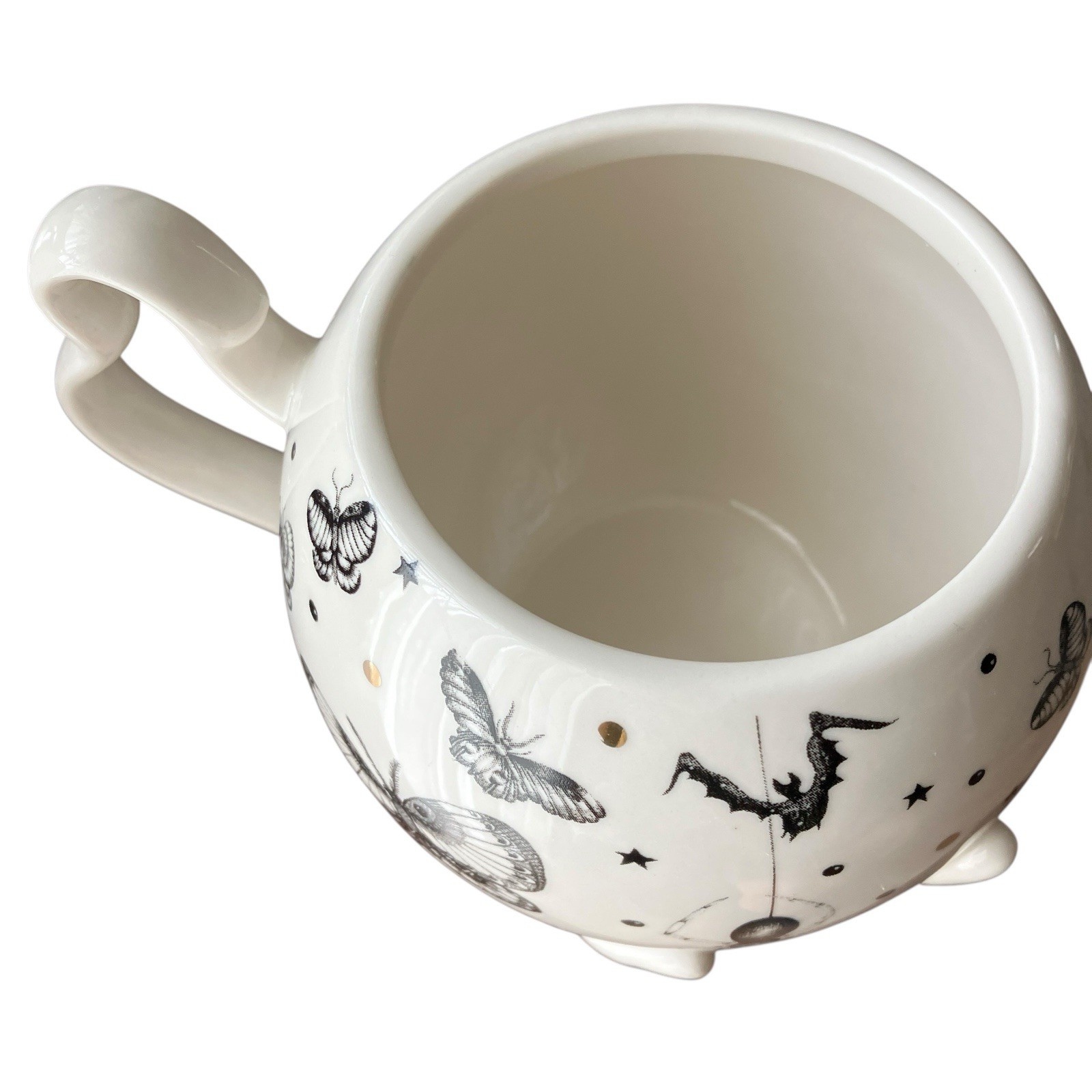 Anthropologie Florence Balducci Hand Mug Halloween Gothic Bats Spider 16 oz
