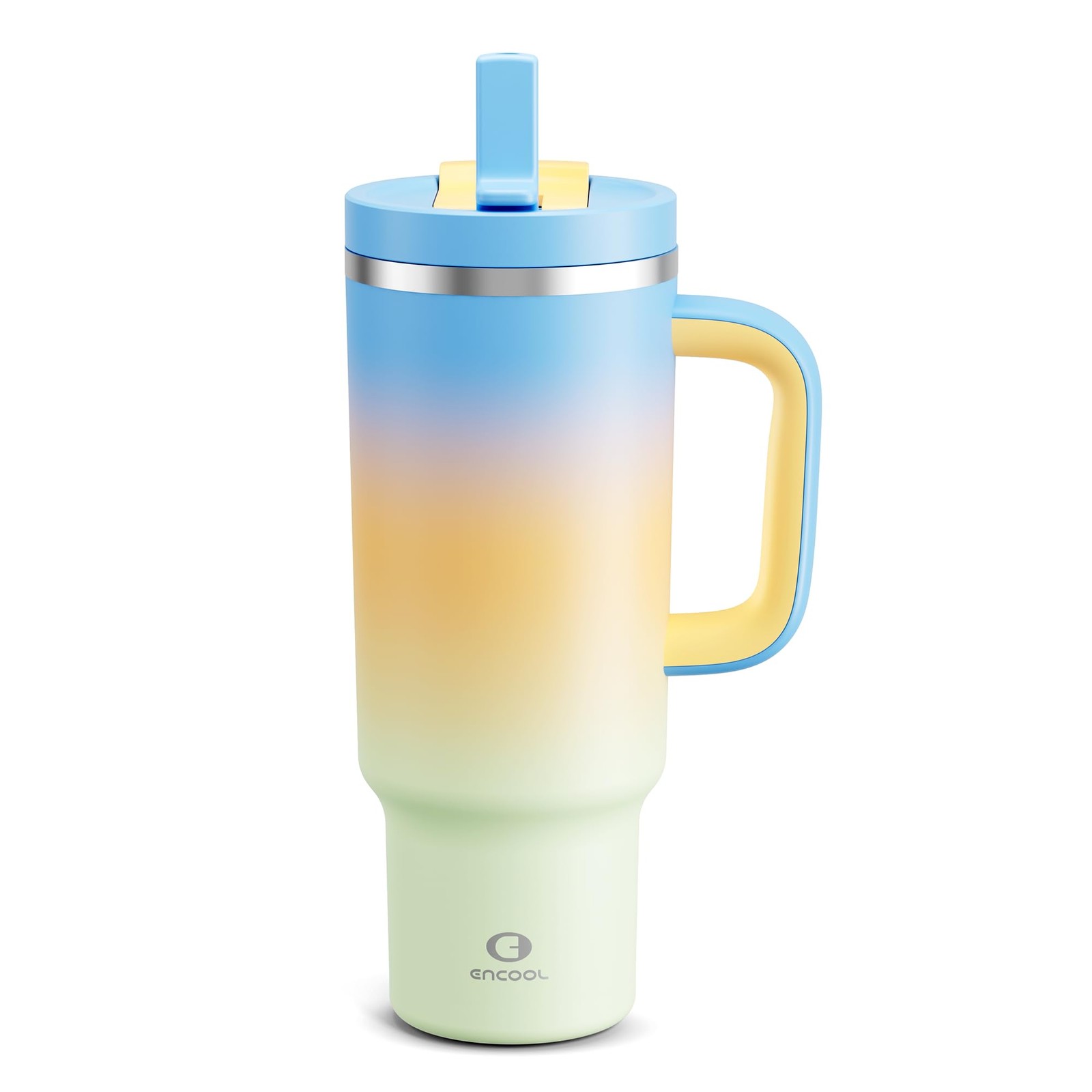 40 oz Insulated Stainless Steel Tumbler with Handle and Straw