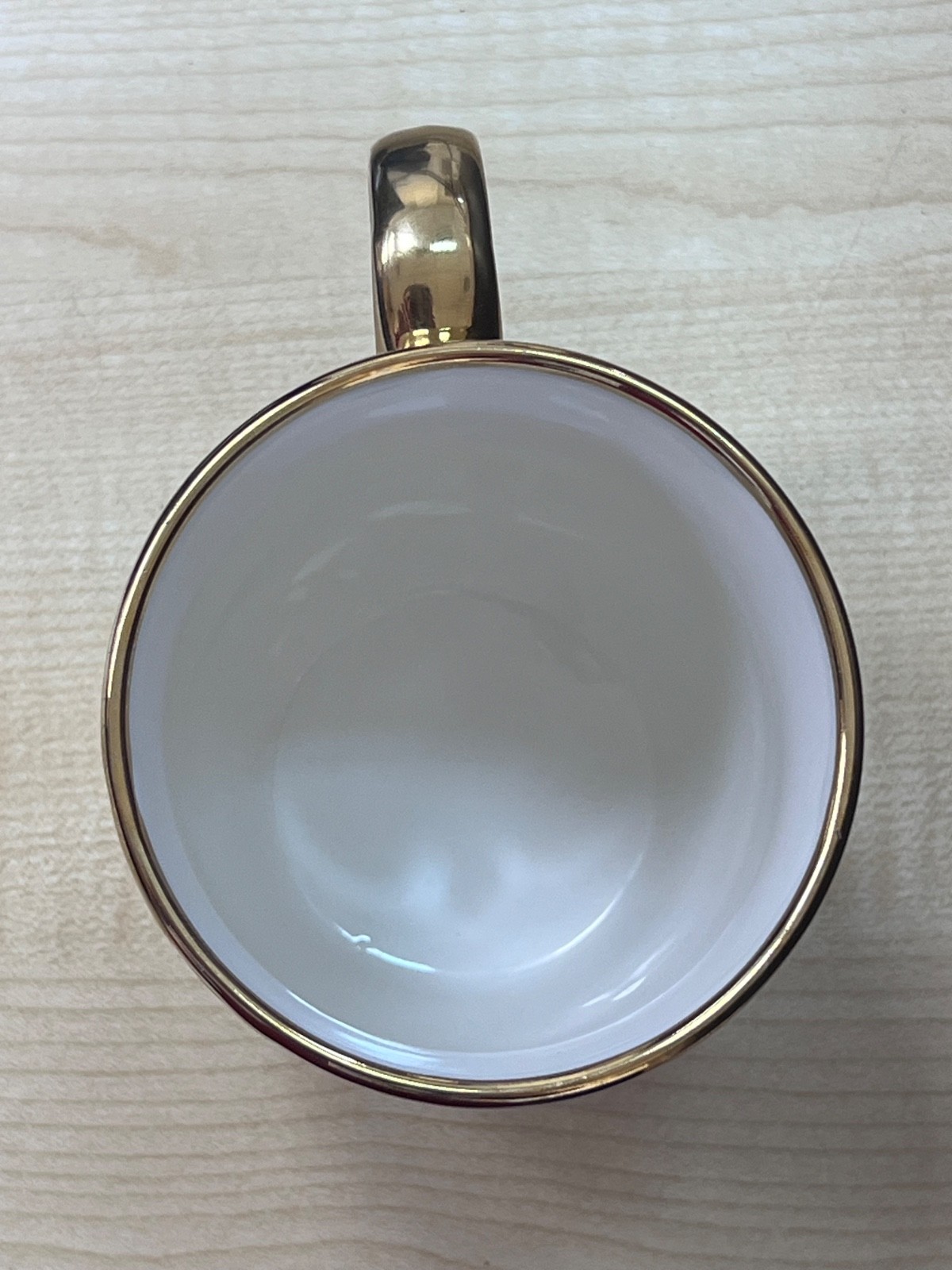 Pink and White Ceramic Coffee Mug with Gold Handle & Trim, Speckled Tea Cup