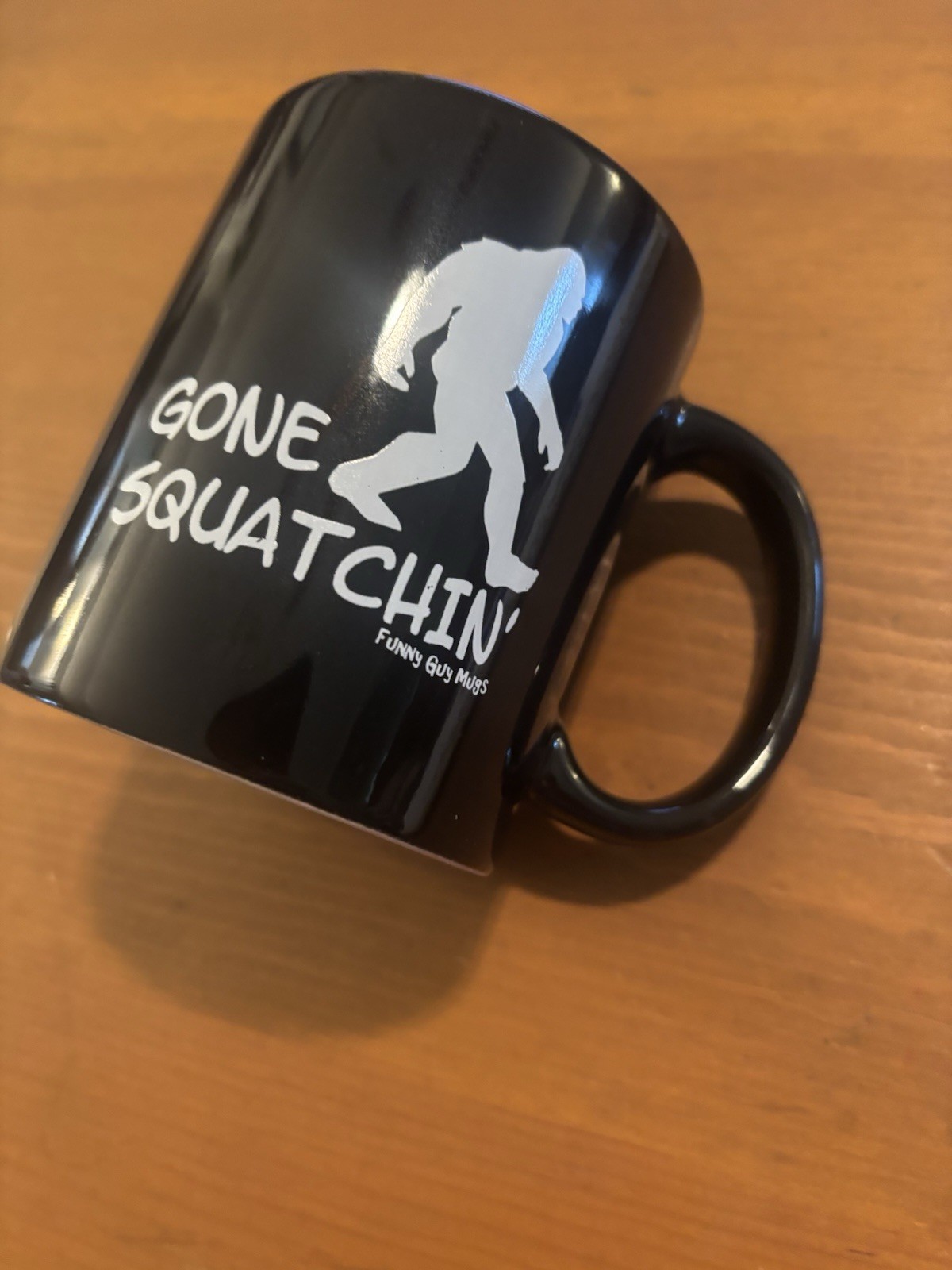 “Gone Squatchin” Bigfoot Black Mug USED EXCELLENT CONDITION Free Shipping
