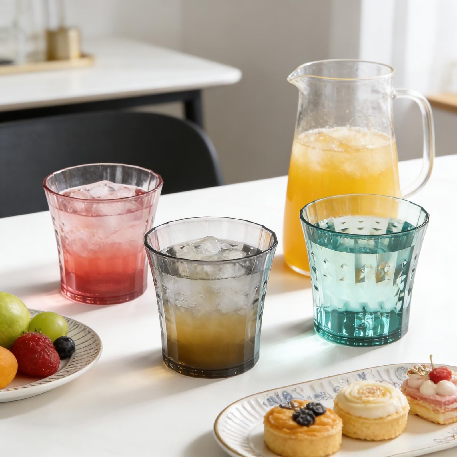 12 Pack Acrylic Plastic Water Tumblers 10oz BPA Free Reusable Stackable Cups