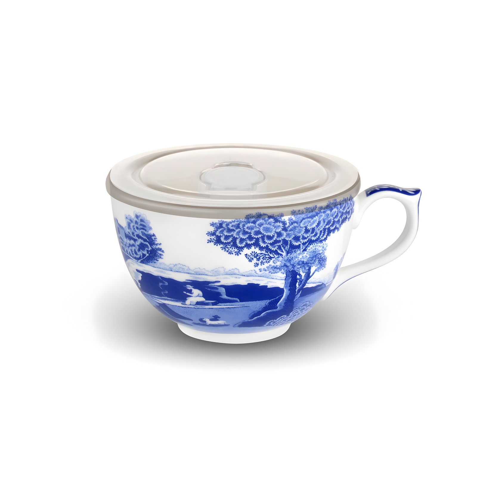 Spode Blue Italian Jumbo Cup With Lid 20 oz